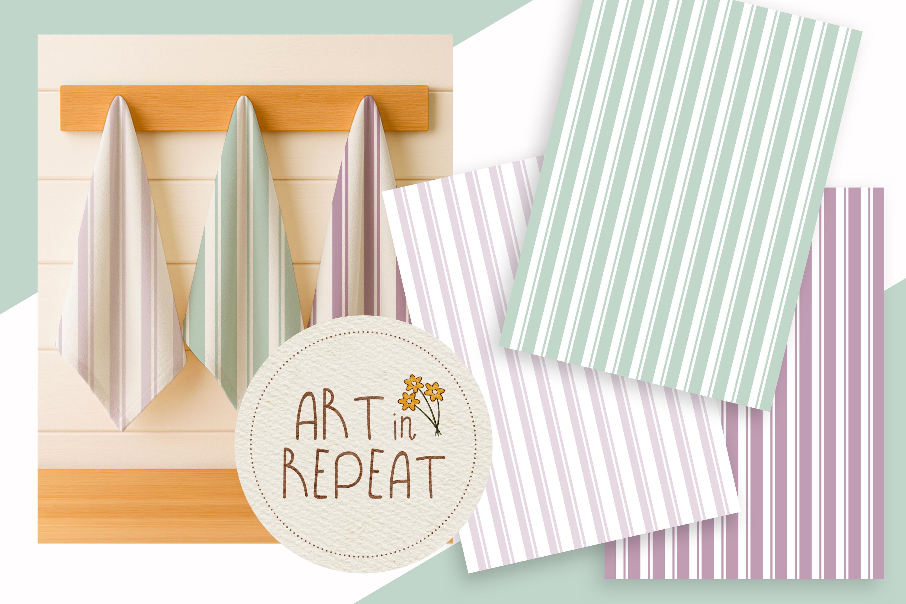 Seamless Pastel Stripes Digital Paper • 12x12" Scrapbook Patterns (JPG ...