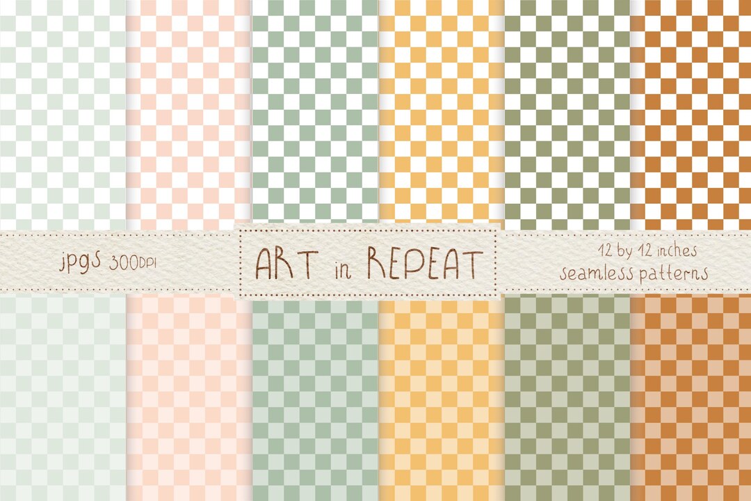 Sun Bleached Pastels Check Patterns | 12x12 Jpgs (digital Pattern Pack ...