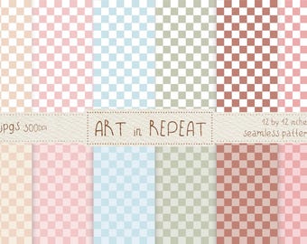 Sweet Blossom Check Patterns | 12x12 JPGs (Digital Paper Pack)