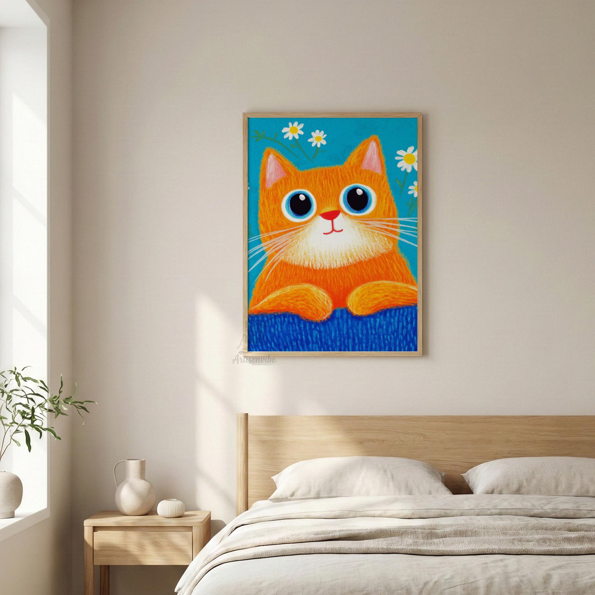 Cat Nursery Wall Art | Whimsical Kids Room Decor Print | Fun Gallery ...