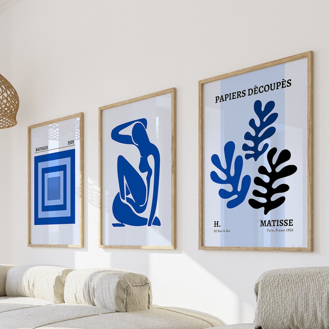 Gallery Wall Art Set of 3 Poster, Matisse Bundle Prints, Bauhaus Wall