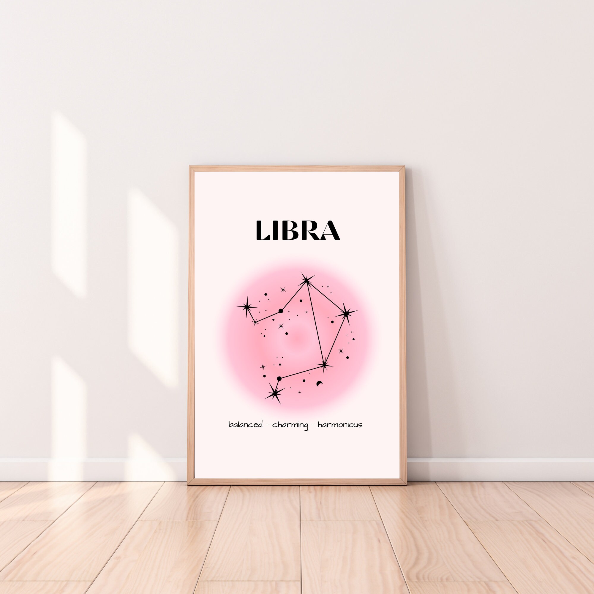 Libra Star Sign Printable Wall Art Libra Zodiac Print - Etsy