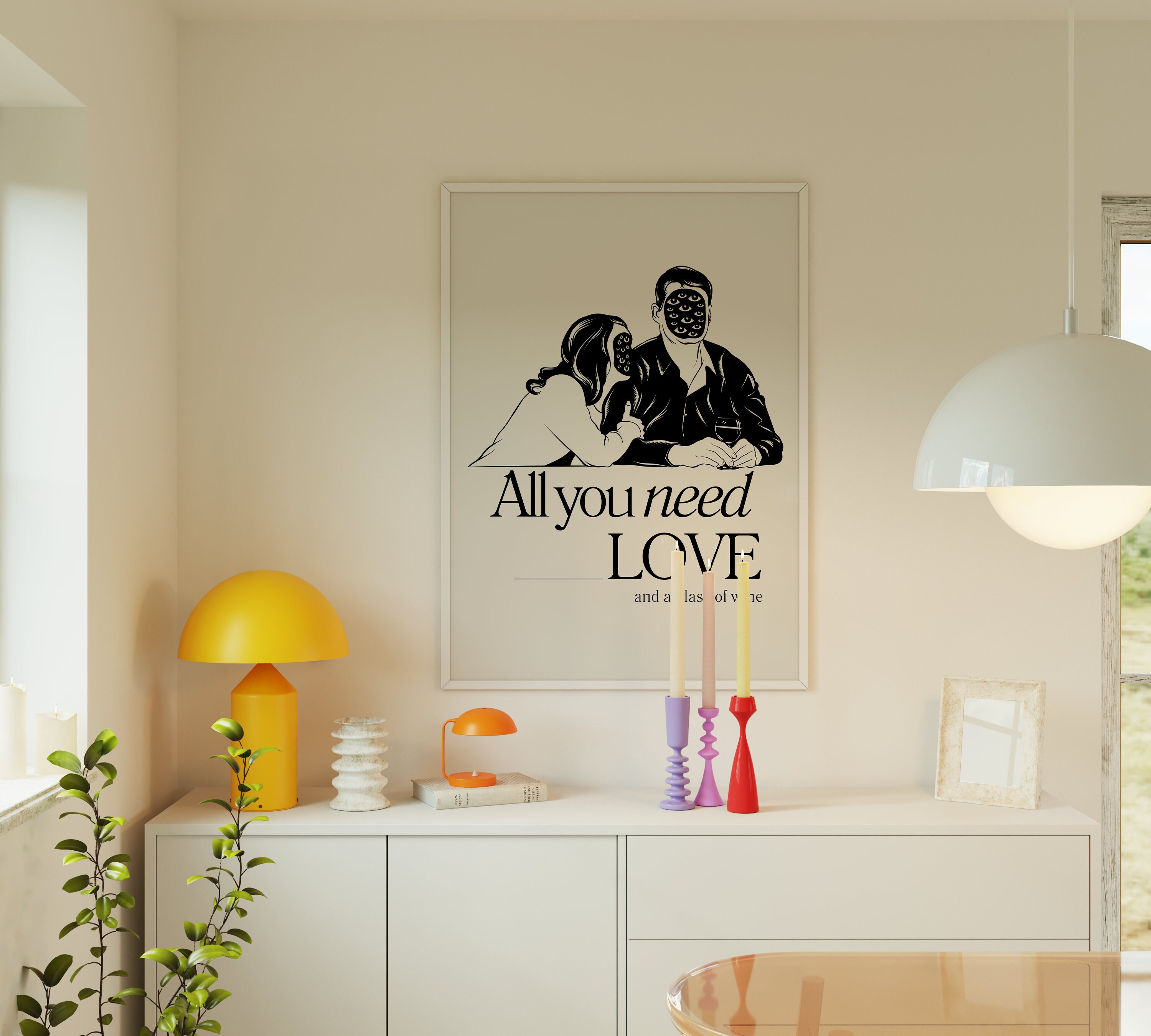 All You Need is Love Wall Art, Love Poster, Couple Poster, Couple Love