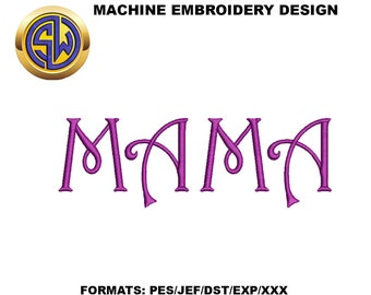 Mom Embroidery Design, Mother's Day Machine Embroidery File, Instant Download
