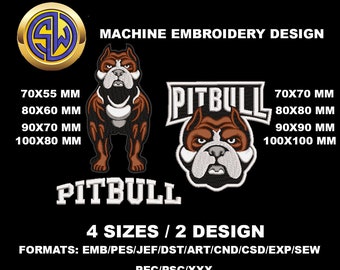Pitbull Machine Embroidery