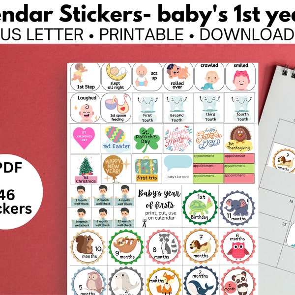 Baby's first year milestone stickers