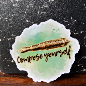 Pen Sticker, Fountain Pen Sticker | Writers | Traditional Fountain Pen Calligraphy Fans! Writing Sticker
