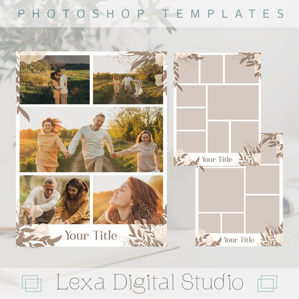 Photo collage Template, Photoshop Collage, Family photo collage, PSD template, Photo wall collage, Memory Collage