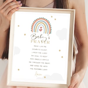 Now I Lay Me Down to Sleep Print | Digital Bedtime Prayer Wall Art | Nursery Printable | Kids Room Christian Decor