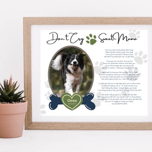 Modèle personnalisé de poème commémoratif d&#39;animal de compagnie | Impression commémorative numérique personnalisée | Cadeau de perte d&#39;animal de compagnie | Art mural Sympathie imprimable