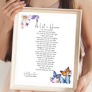 Digital As I Sit in Heaven Memorial Poem Wall Art