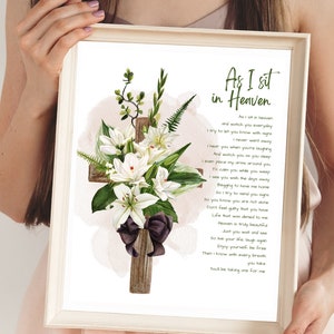 Digital As I Sit in Heaven Poem Wall Art
