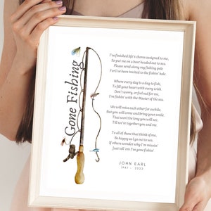 Digital Personalized Memorial Gone Fishing
