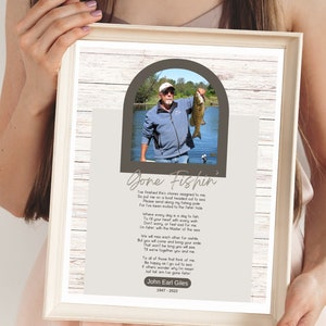 Digital Personalized Memorial Gone Fishing Wall hanging