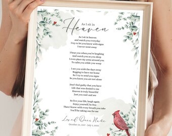 As I Sit in Heaven Print, Memorial Print, Digital Print, Digital ...