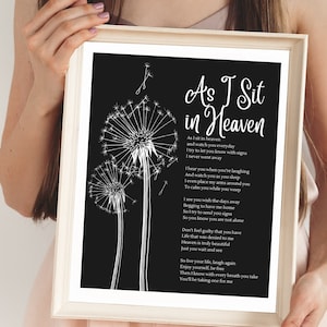 Digital As I Sit in Heaven Poem Wall Art