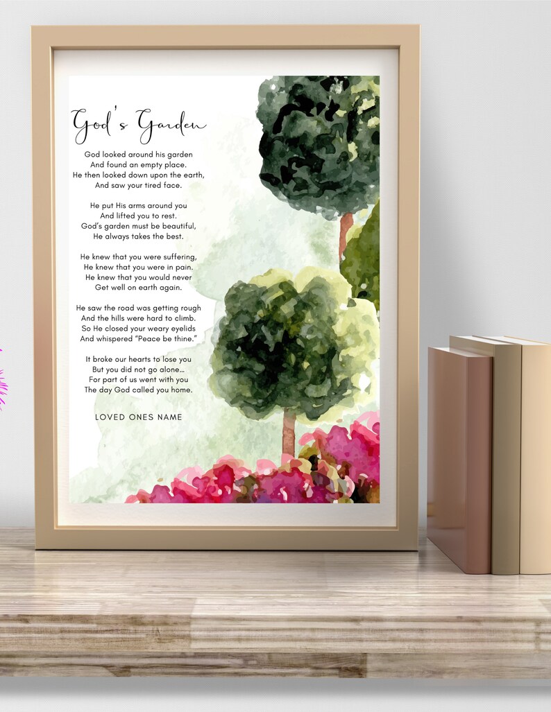 Digital God's Garden Poem Wall Art - Etsy