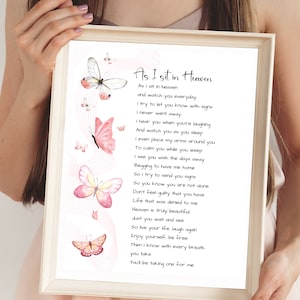 Digital As I Sit in Heaven Poem Wall Art