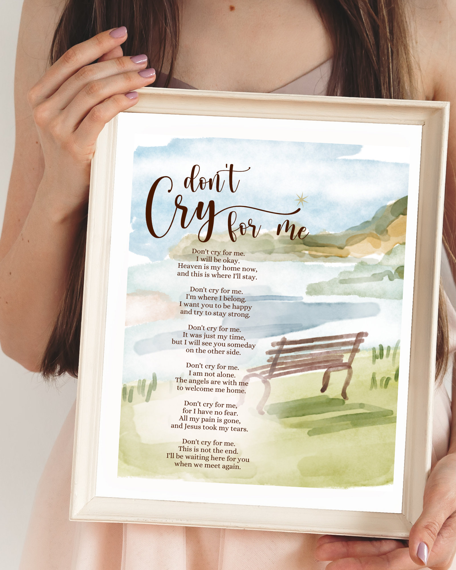 Digital Don't Cry for Me Memorial Poem. - Etsy
