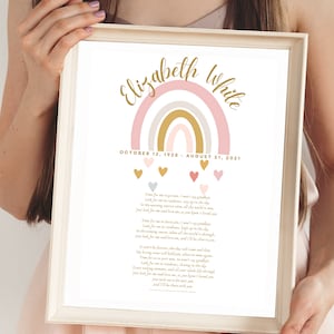 Digital Look for me in Rainbows Memorial Poem.