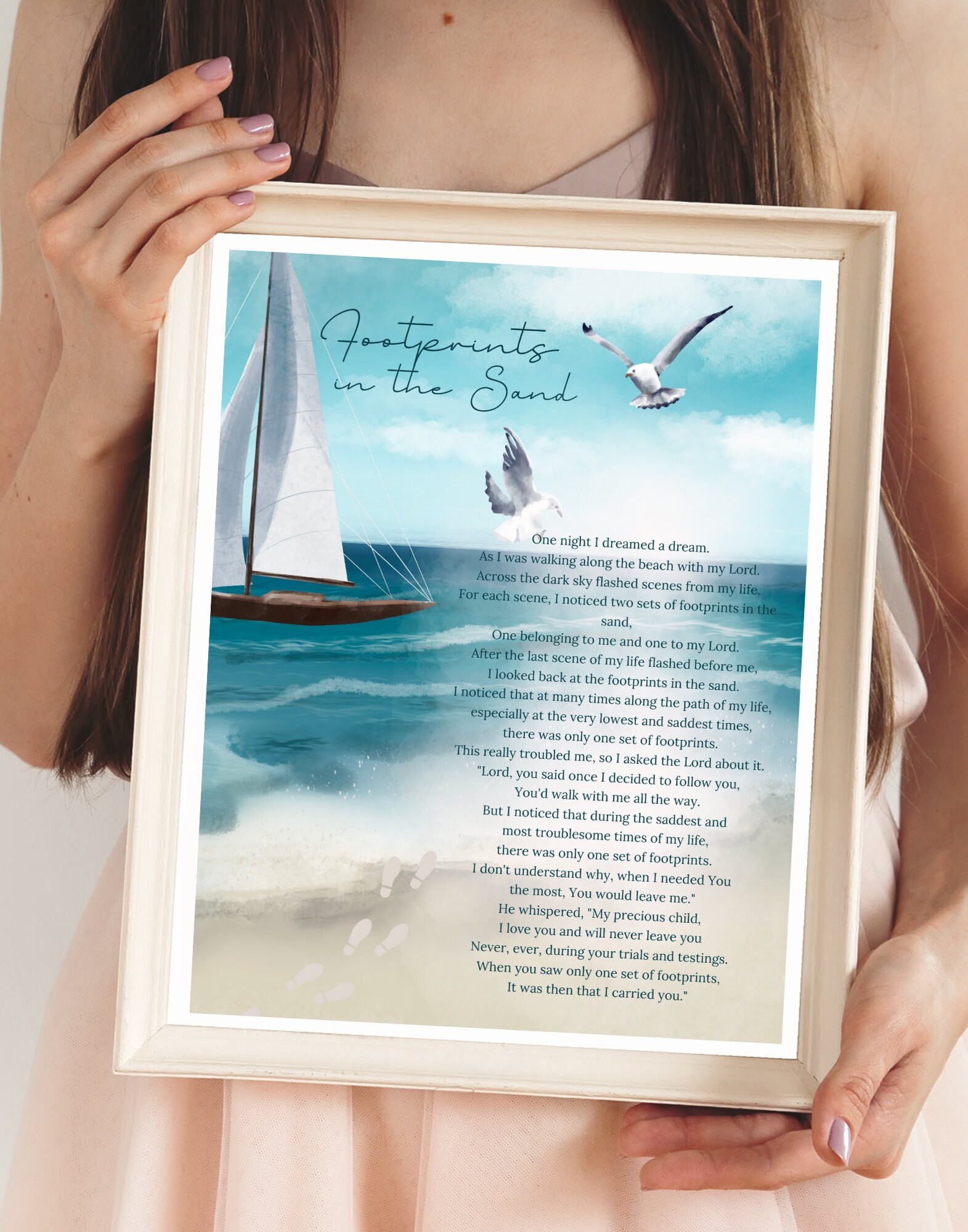 Digital Footprints in the Sand Memorial Poem Can Be Personalized Etsy