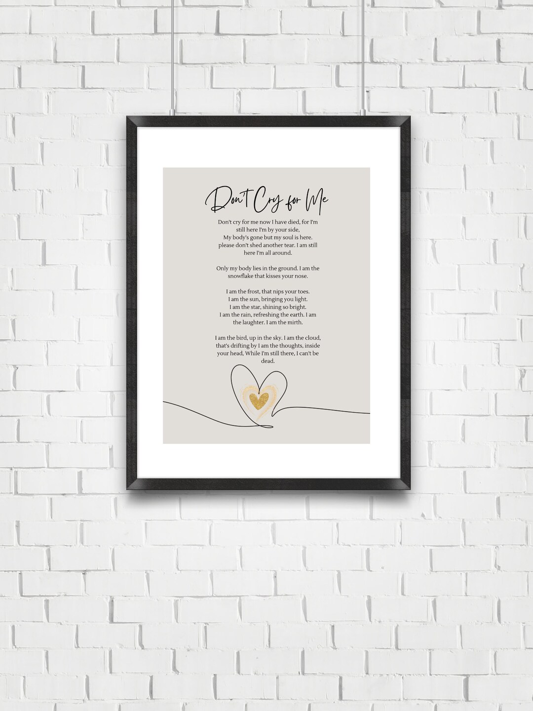 Don't Cry for Me Memorial Poem. - Etsy