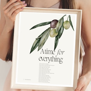 Digital Ecclesiastes 3 Bible Verse, Christian Poem Wall Art, Digital Print A Time for Everything