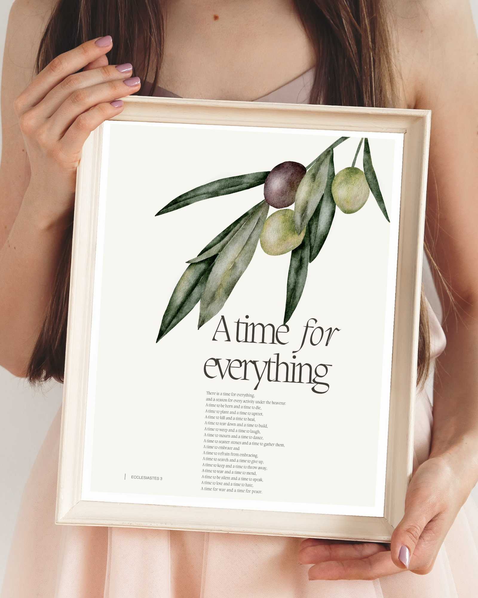 Digital Ecclesiastes 3 Bible Verse, Christian Poem Wall Art, Digital Print A Time for Everything