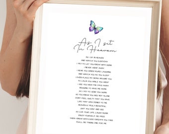 As I Sit in Heaven Print, Memorial Print, Digital Print, Digital ...