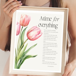 Digital Ecclesiastes 3 Bible Verse, Christian Poem Wall Art, Digital Print A Time for Everything