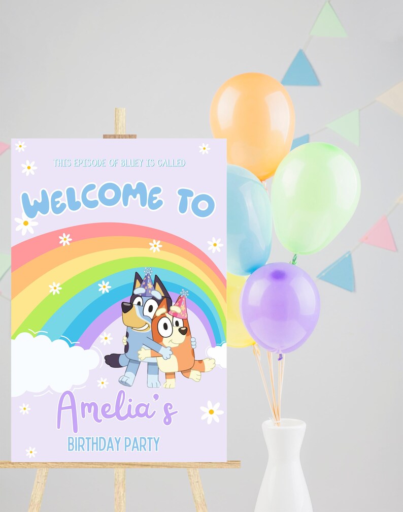 Bluey Welcomesign Blueey Banner, Welcome Sign. Bluey Banner and Bingo. Bluey Party ...