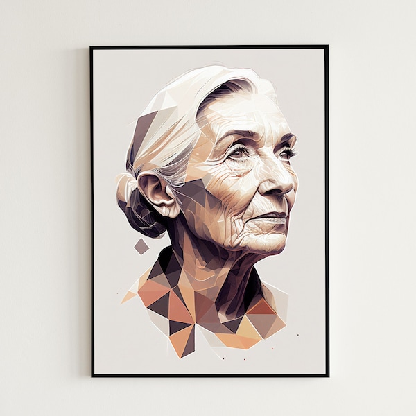 Jane Goodall, Women History Month, Empower, Inspire, AI Art, Wall Art, Decorations, Wall Prints