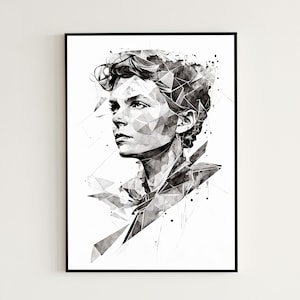 Amelia Earhart, Mes de la Historia de la Mujer, Empower, Inspire, AI Art, Wall Art, Decoraciones, Wall Prints