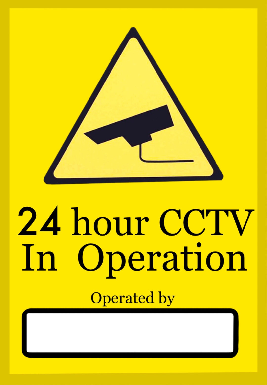 CCTV Vinyl Sticker Adhesive Sticker - '24 Hour CCTV in Operation ...