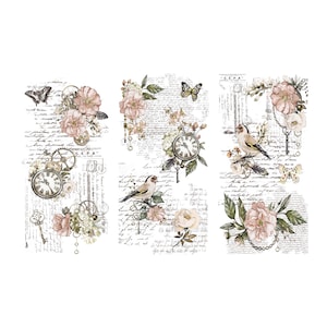 Transferências para artesanato e móveis | 3 folhas de design de 15 cm x 30 cm da Thymeless Designs