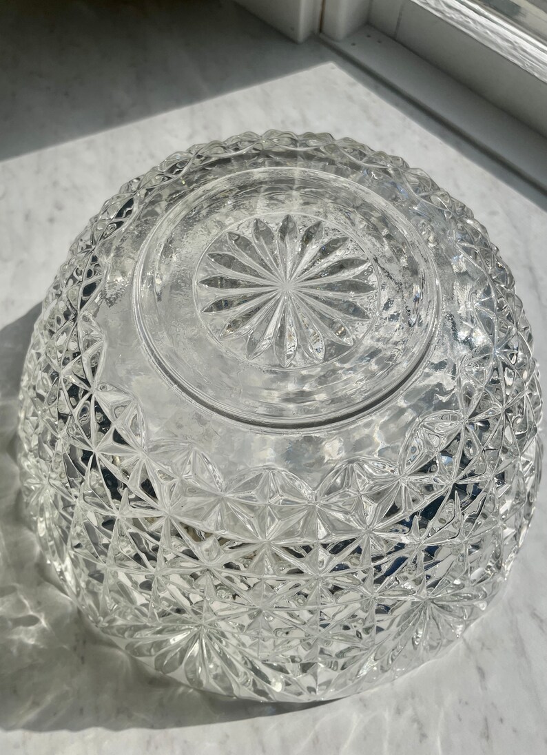 Vintage Glass Punch Bowl and Cups Etsy