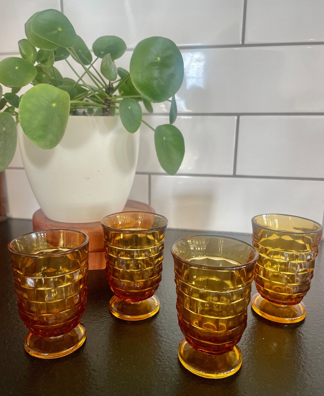 Vintage Indiana American Whitehall Juice Glasses Etsy