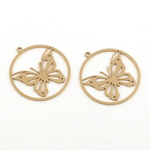 2 Pcs Raw Brass Butterfly Charm, Butterfly Findings, Butterfly Pendant, Wholesale Jewelry, Earring Findings, Brass Jewelry ( 29x32mm) SH-195