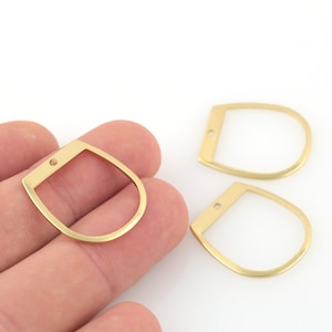 6 Pcs Raw Brass D Shape Charm, Arch Connector, Bijoux géométriques en laiton, Boucles d&#39;oreilles en forme de D, Boucles d&#39;oreilles, Fournitures de bijoux, SH-411