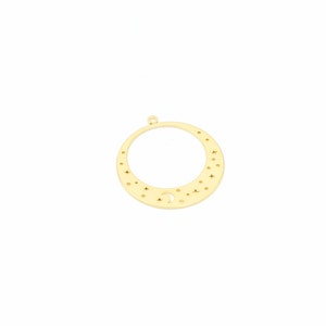 24k Gold Plated Starry Sky Pendants, Round Star Earring, Galaxy Jewelry, Celestial Charms, Laser Cut Findings, Gold Findings, SH-2159