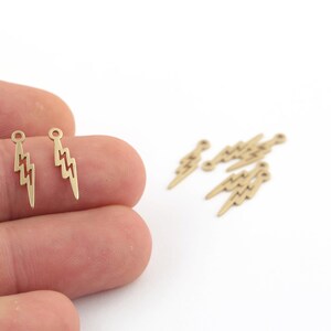 10 Stück Messing Blitz Anhänger, Blitz Anhänger, Blitz Schmuck, Schmuck Zubehör, 4x17m, SH-622