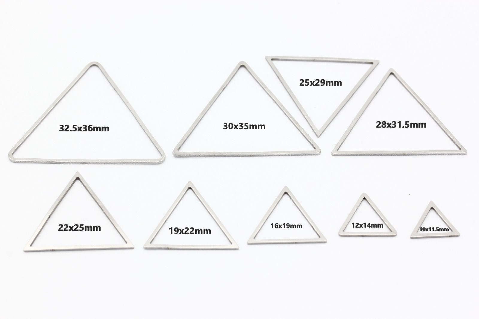 Triangle Wire Fastener 6 Pcs Stainless Steel Triangle Connector, Triangle Ring Charms, Blank ...