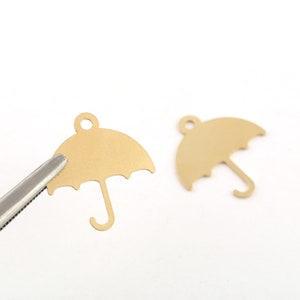 2 Pcs Brass Umbrella Charms, Umbrella Pendant, Raw Brass Umbrella Shaped Charms, Earring Findings, Brass Findings, Jewelry Making SH-190
