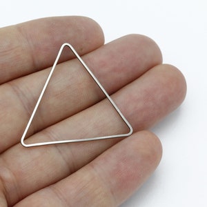 10 pcs Stainless Steel Triangle Connector, Triangle Ring Charms, Blank Triangle Pendant, Geometric Connector, Jewelry Making, SH-2333