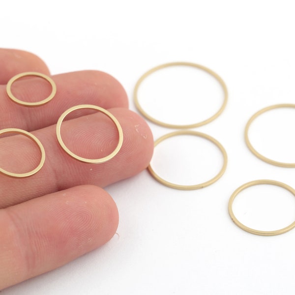 50 Pcs Raw Brass Circle Link, Round Closed Ring, Circle Connector, Round Hoops, Band Rings, Brass Findings, 10/12/14/16/18/20/22/24mm,SH-637