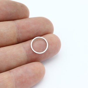 12 mm Edelstahl-Kreis-Link, runder geschlossener Ring, Kreis-Verbinder, runde Creolen, Bandringe, Stahlzubehör, 50 Stück, SH-2546