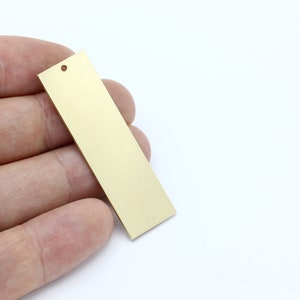 2 Pcs 15x50mm Raw Brass Rectangle Charm, Rectangle Stamping Blanks, Personalized Bar, Geometric Bar, Jewelry Making, Brass Findings, SH-2396