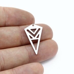 4 Pcs Stainless Steel Triangle Earrings, Geometric Pendant, Earring Charm, Triangle Charms, Geometric Jewelry, Steel Findings, SH-3229