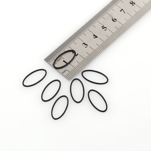 10 Pcs Black Plated Oval Link Charms, Oval Connector, Geometric Hoop Connector, Earring Findings, Oval Link Jewelry, 10x20mm, SH-1009