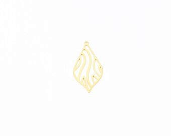 24k Gold Plated Oval Drop Pendant, Oval Shape Charms, Geometric Earrings, Gold Findings, Necklace Pendant, Laser Cut Findings, SH-2324